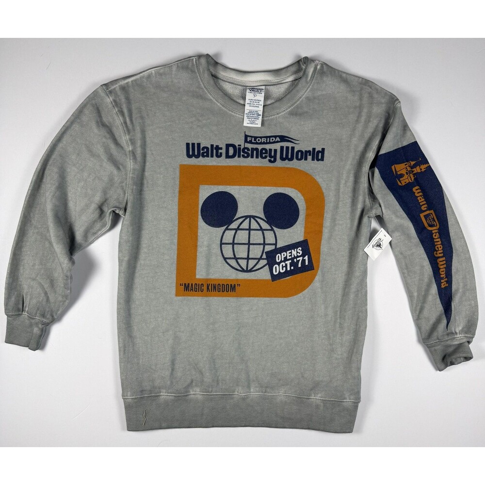 Disney Parks Sweatshirt Gray Walt Disney World 50th Magic Kingdom Vault Adult XS